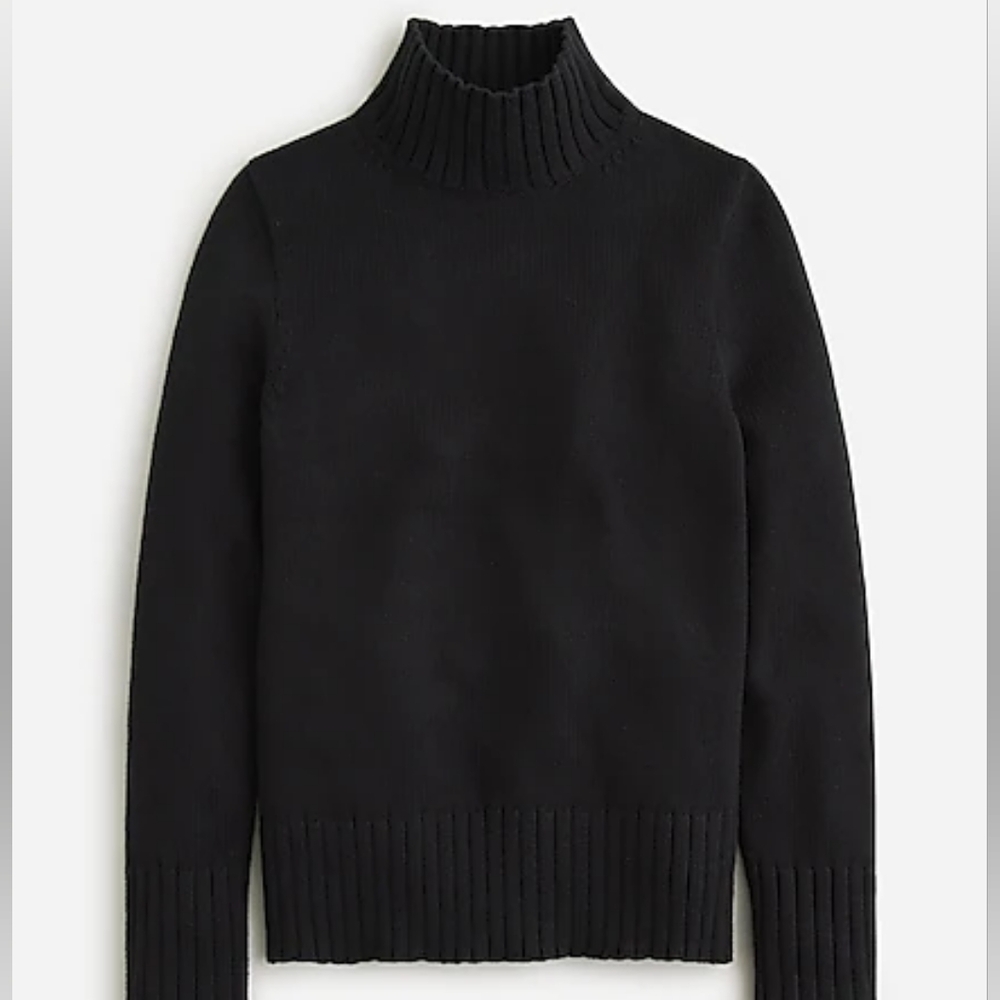 J. CREW Cotton Mockneck Sweater Black M